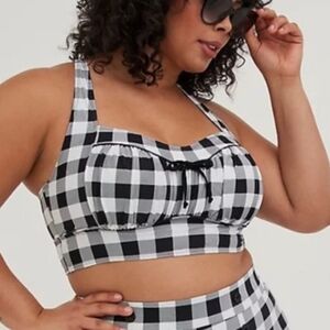 Torrid Retro Chic Gingham Swim Top
